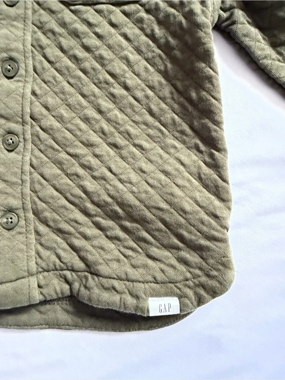 Baby Gap Toddler 3T Olive Green Quilted Shirt Jacket Shacket